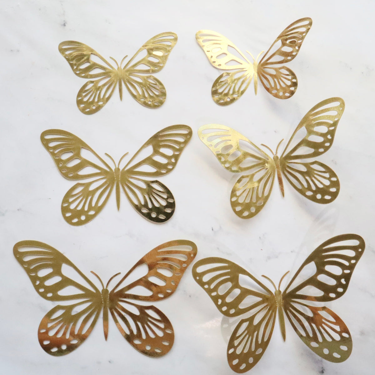 Gold Paper butterflies 1 inch x 1.5 inch small butterfly gold wedding  decoration