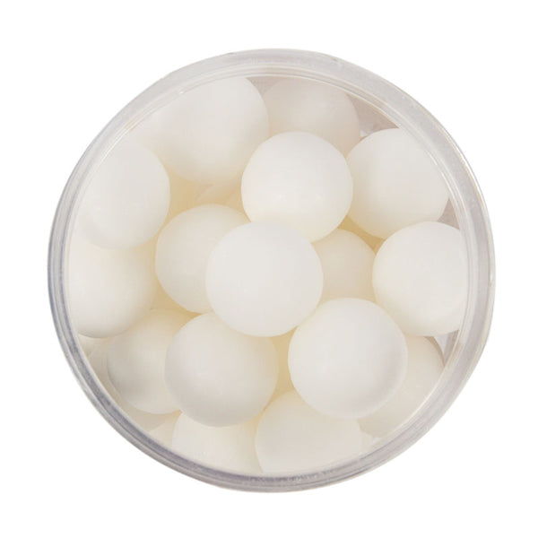 MATTE WHITE CACHOUS 10MM PEARL BEADS BY SPRINKS