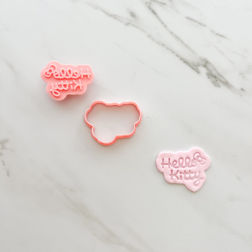 HELLO KITTY LOGO WITH BOW CUTTER/ EMBOSSER BY CREATIVE HEART LAB