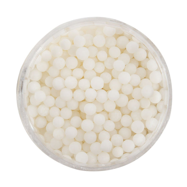 CACHOUS MATTE WHITE PEARL BEADS 4MM BY SPRINKS