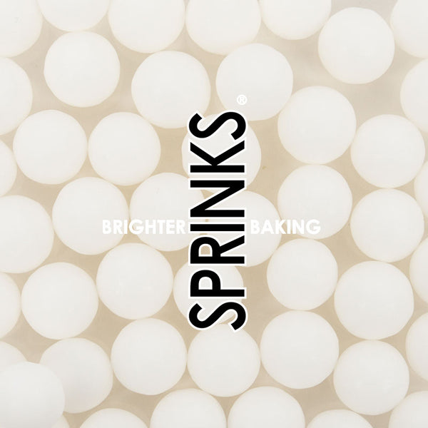 MATTE WHITE CACHOUS 10MM PEARL BEADS BY SPRINKS