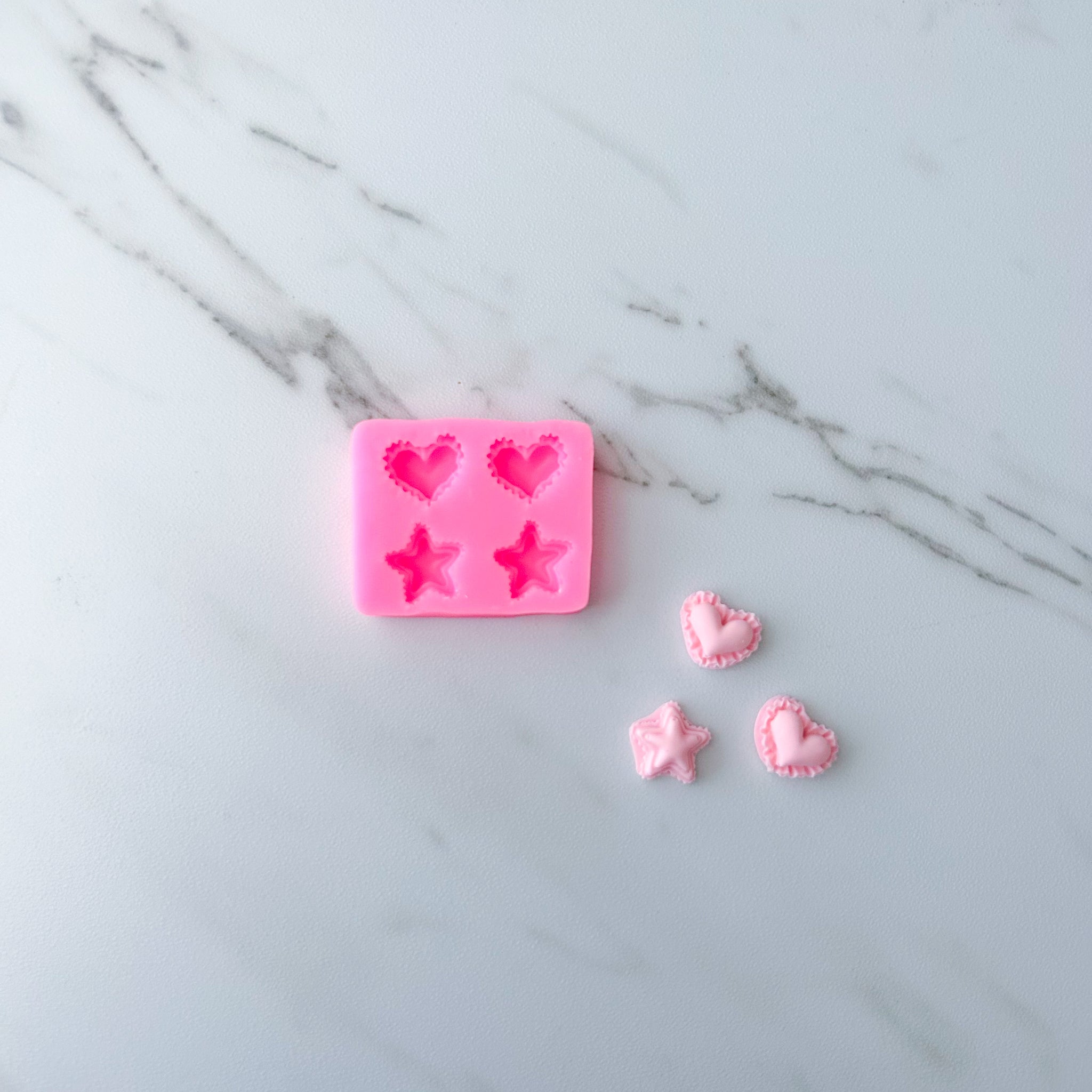 RUFFLED STARS AND HEARTS MOLD