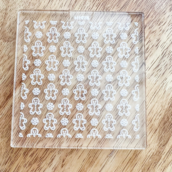 GINGERBREAD AND SNOWFLAKES EMBOSSER PLATE