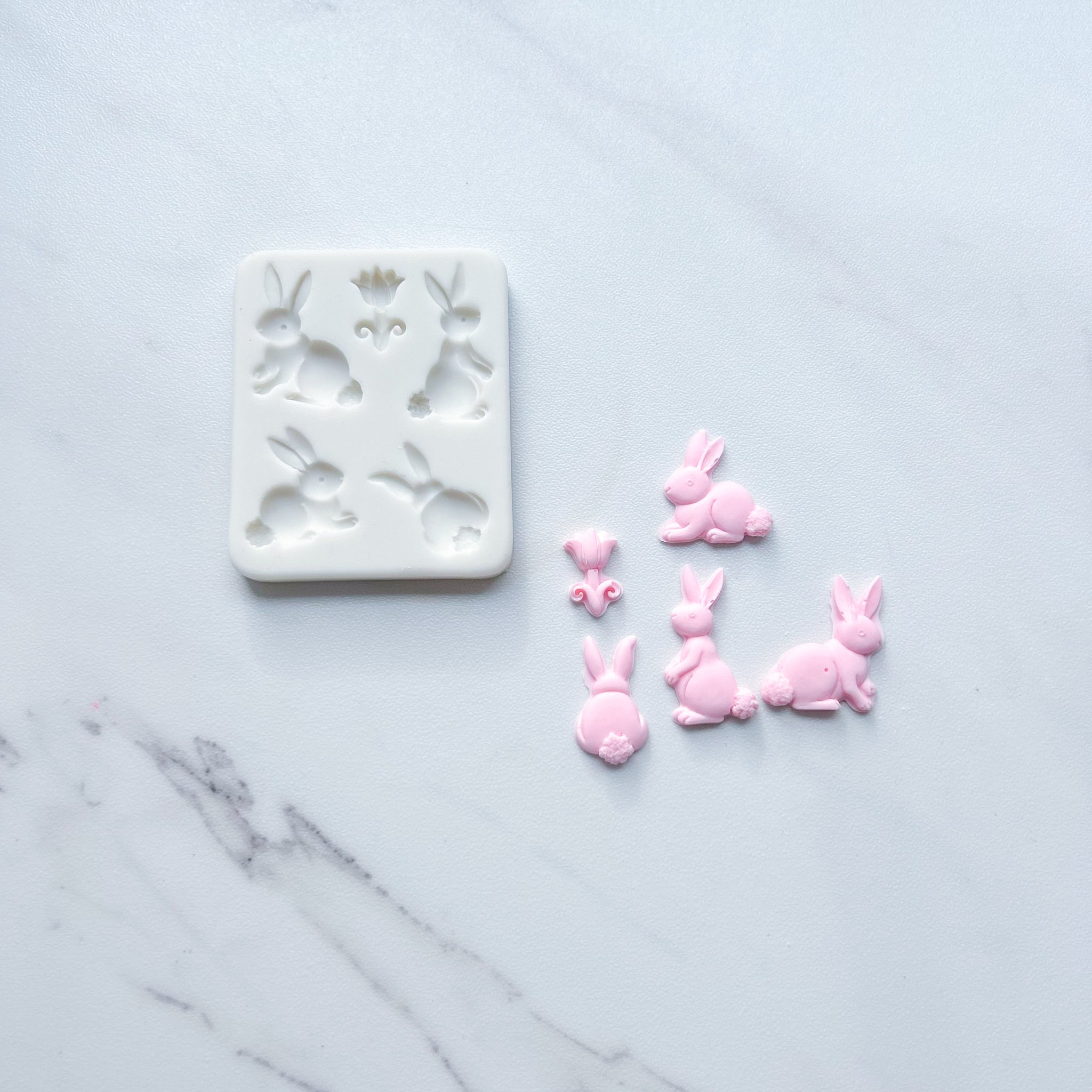 BUNNIES AND FLOWER MOLD