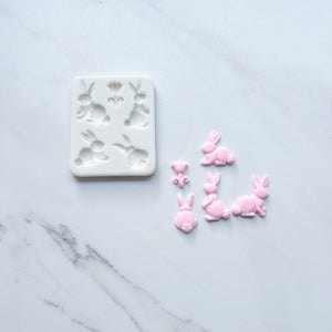 BUNNIES AND FLOWER MOLD