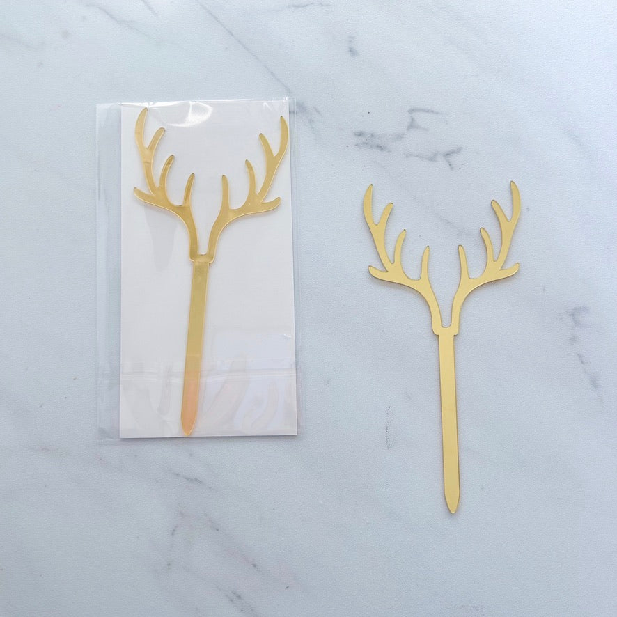 ACRYLIC GOLD ANTLER TOPPERS