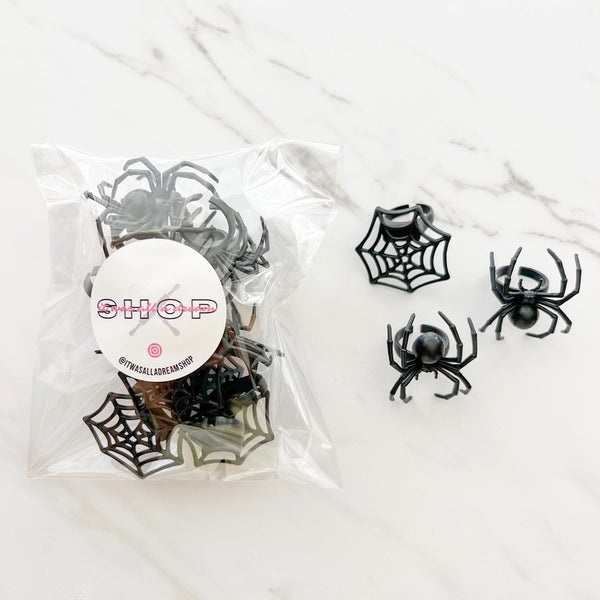 SPIDER AND WEB RING TOPPERS