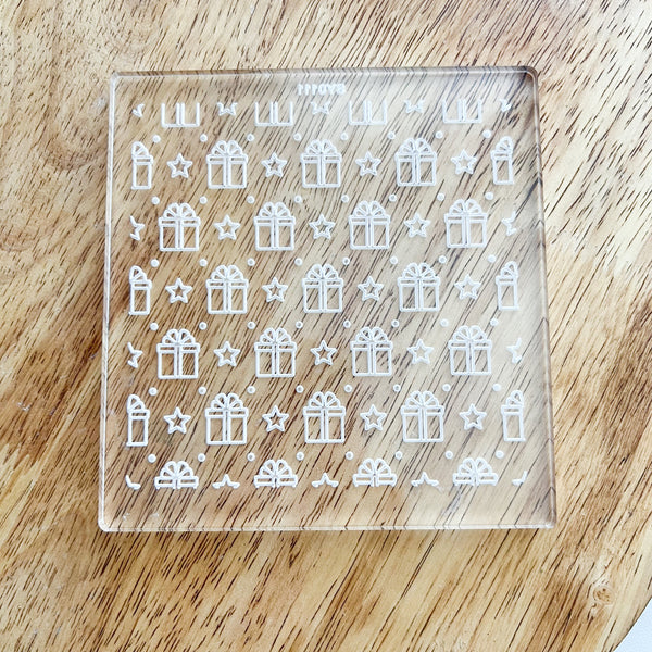 PRESENT AND STARS EMBOSSER PLATE