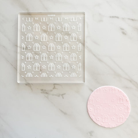 PRESENT AND STARS EMBOSSER PLATE