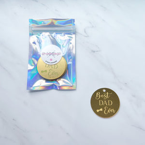 "BEST DAD EVER" WITH BOW TIE ACRYLIC TOPPERS