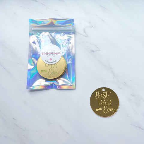 "BEST DAD EVER" WITH BOW TIE ACRYLIC TOPPERS