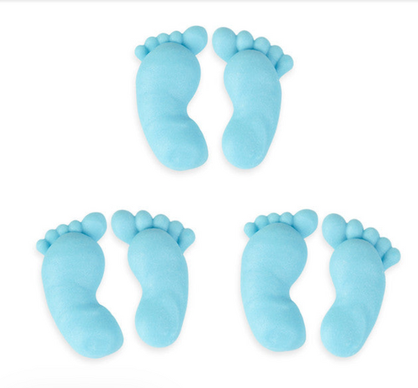 BLUE BABY FEET EDIBLE DECORATIONS