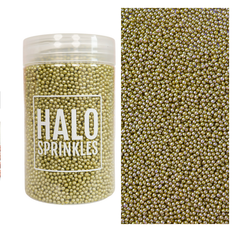 HALO SPRINKLES 2MM HIGH SHINE GOLD PEARLS