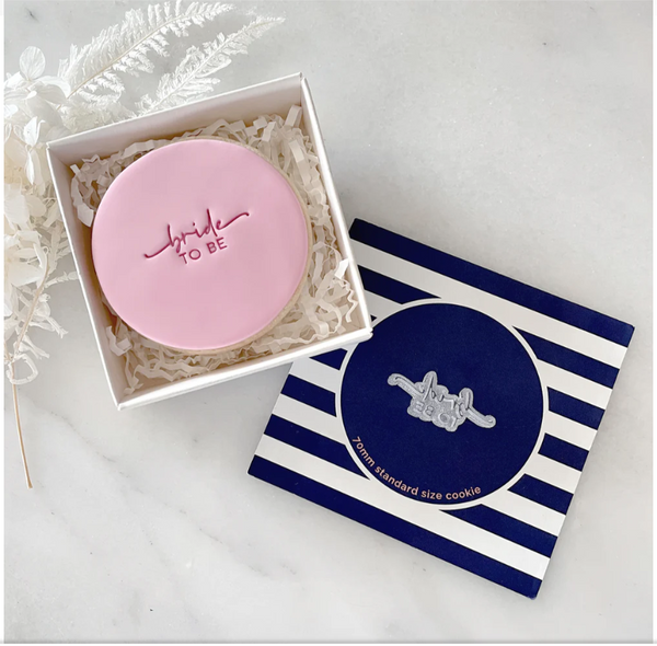 "BRIDE TO BE" TINY TEXT STAMP BY LITTLE BISKUT