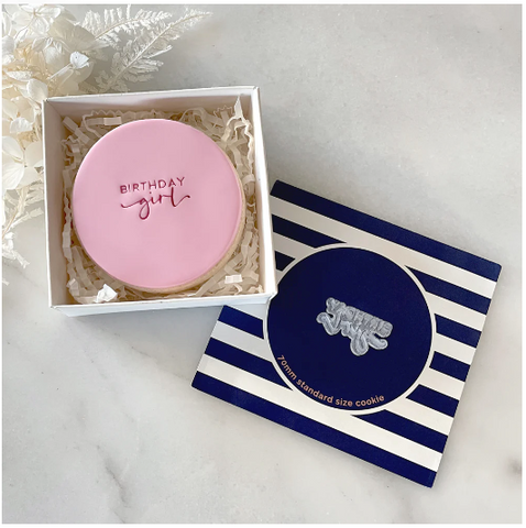 "BIRTHDAY GIRL" TINY TEXT STAMP BY LITTLE BISKUT