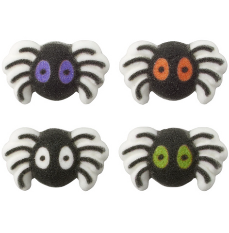 COLORED SPIDERS EDIBLE DECORATIONS