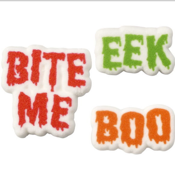 HALLOWEEN SAYINGS EDIBLE DECORATIONS