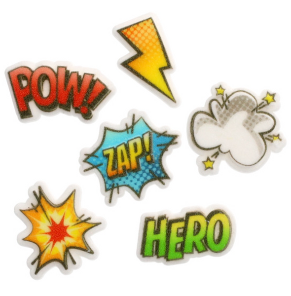 COMIC BOOK THEME EDIBLE DECORATIONS