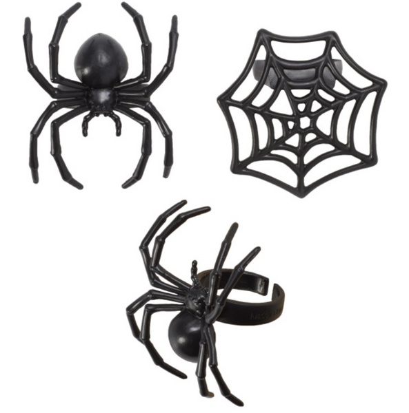 SPIDER AND WEB RING TOPPERS