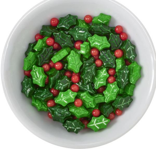 HOLLY BERRIES AND LEAVES SPRINKLES