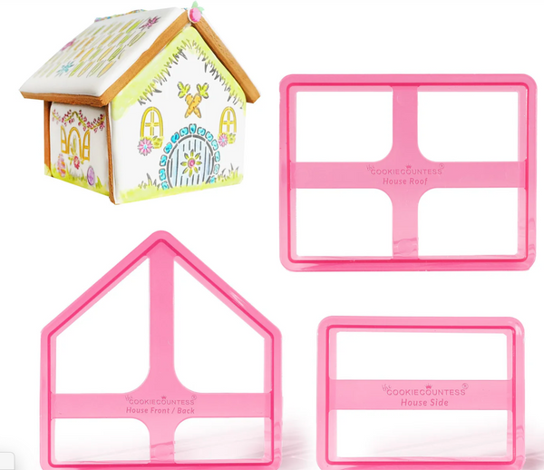 3 PIECE COOKIE HOUSE CUTTER SET BY COOKIE COUNTESS