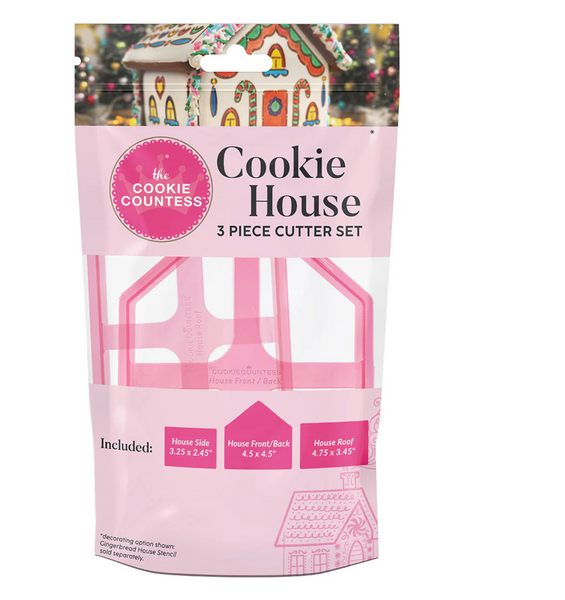 3 PIECE COOKIE HOUSE CUTTER SET BY COOKIE COUNTESS