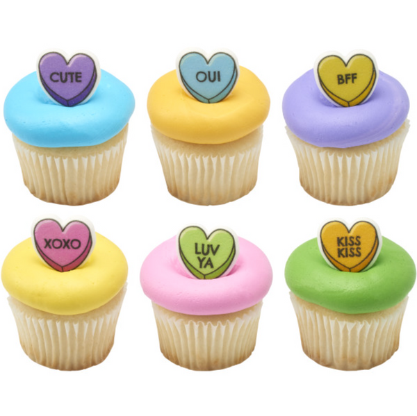 CANDY HEARTS EDIBLE DECORATIONS