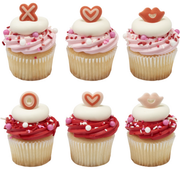 XO HEARTS AND KISSES EDIBLE DECORATIONS