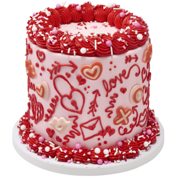 XO HEARTS AND KISSES EDIBLE DECORATIONS