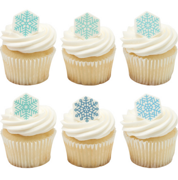 BLUE SNOWFLAKE EDIBLE DECORATIONS