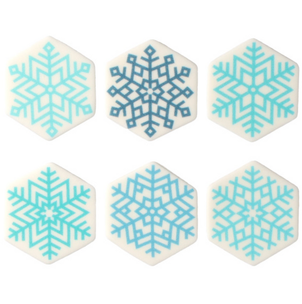 BLUE SNOWFLAKE EDIBLE DECORATIONS