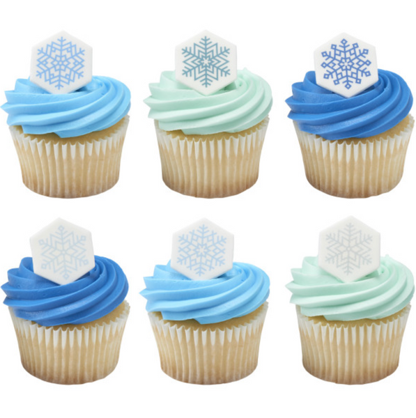 BLUE SNOWFLAKE EDIBLE DECORATIONS