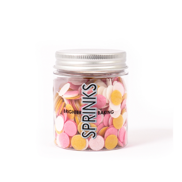 PINK WHITE AND GOLD WAFER CONFETTI BY SPRINKS