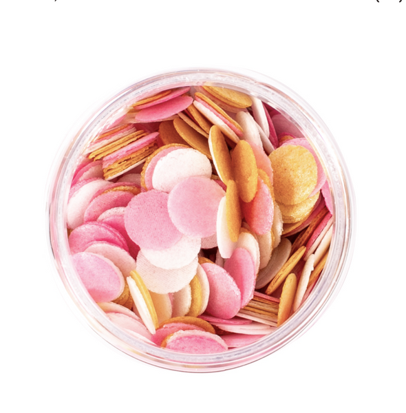 PINK WHITE AND GOLD WAFER CONFETTI BY SPRINKS