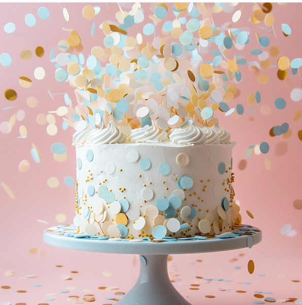 BLUE WHITE AND GOLD WAFER CONFETTI BY SPRINKS
