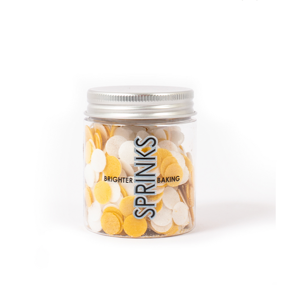 WHITE AND GOLD WAFER CONFETTI BY SPRINKS