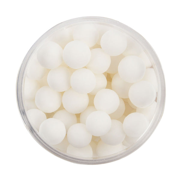 MATTE WHITE CACHOUS 8MM PEARL BEADS BY SPRINKS