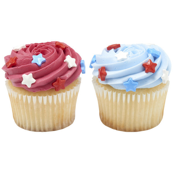 RED WHITE AND BLUE STAR SPRINKLES