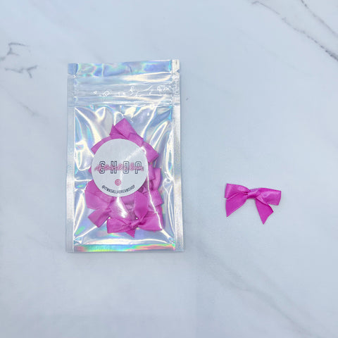 PRE TIED TINY SATIN BOWS (FUSHIA)