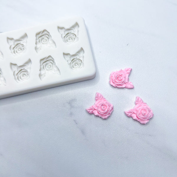 SMALL ROSES WITH LEAVES MOLD