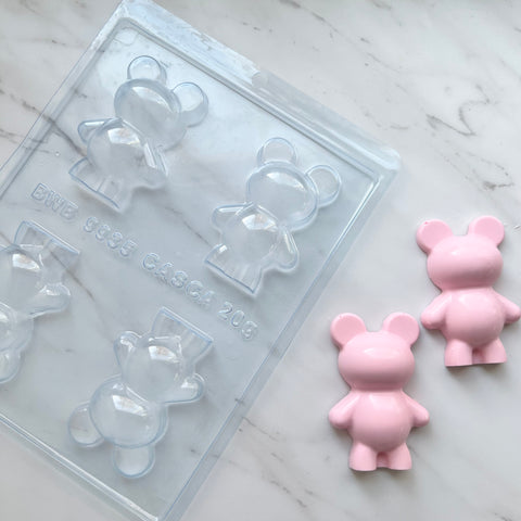 MINI TEDDY BEAR 3 PART MOLD (4 TEDDY BEARS)