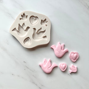 DOVE AND HEARTS MOLD