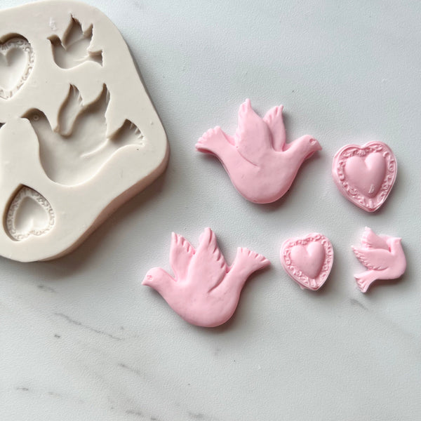 DOVE AND HEARTS MOLD