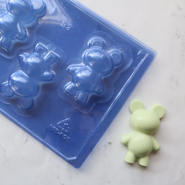 MINI TEDDY BEAR CHOCOLATE 3 PART MOLD (3 TEDDY BEARS)