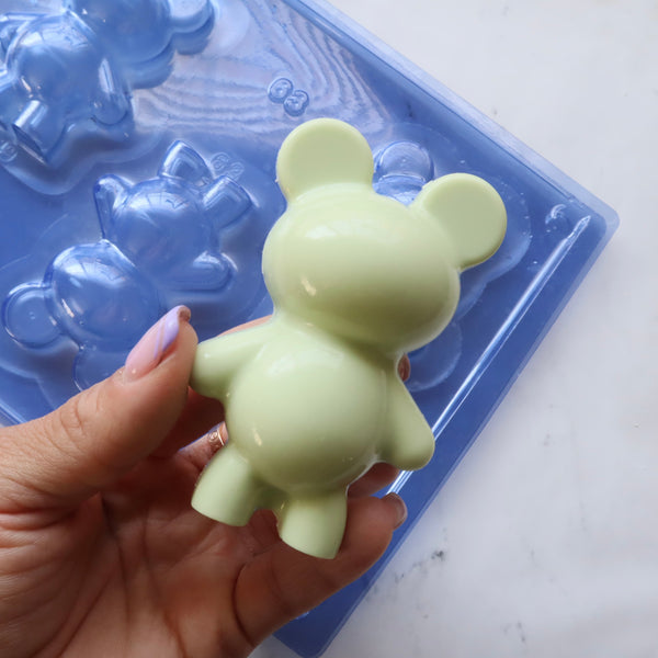 MINI TEDDY BEAR CHOCOLATE 3 PART MOLD (3 TEDDY BEARS)