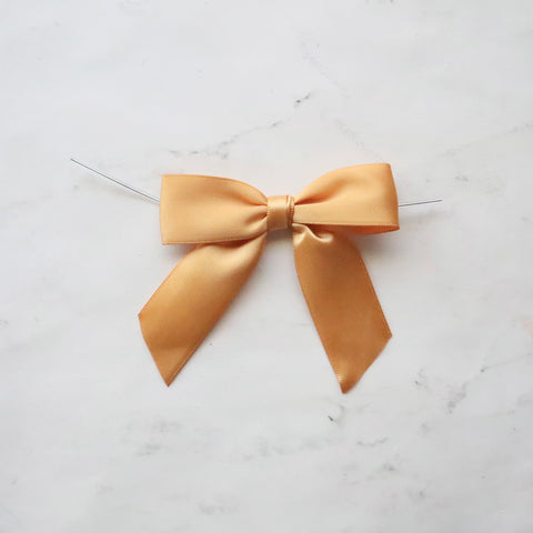 PRE TIED BOWS WITH WIRE (GOLD)