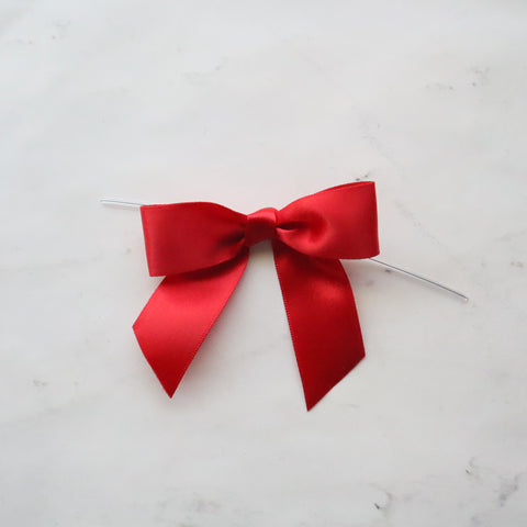 PRE TIED BOWS WITH WIRE (RED)