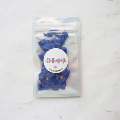 PRE TIED TINY SATIN BOWS (ROYAL BLUE)