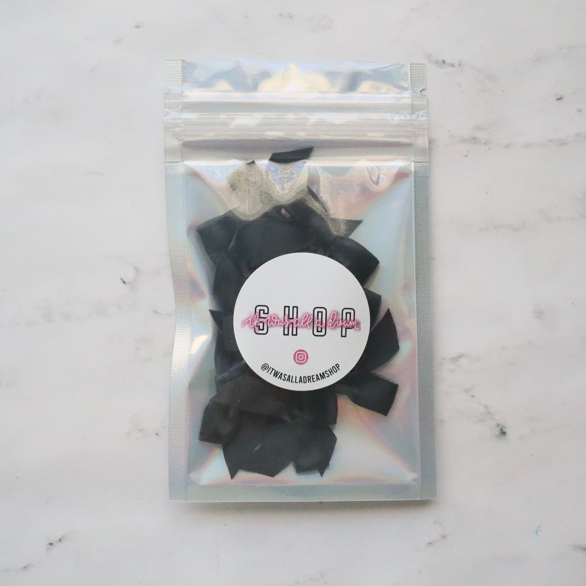 PRE TIED TINY SATIN BOWS (BLACK)