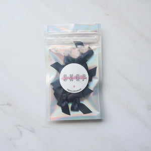 PRE TIED TINY SATIN BOWS (NAVY BLUE)